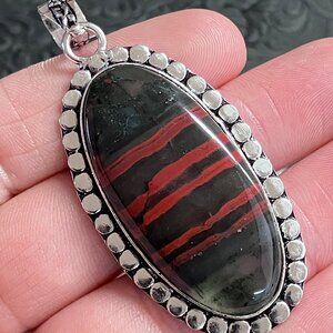 African Bloodstone Pendant Crystal Stone Jewelry